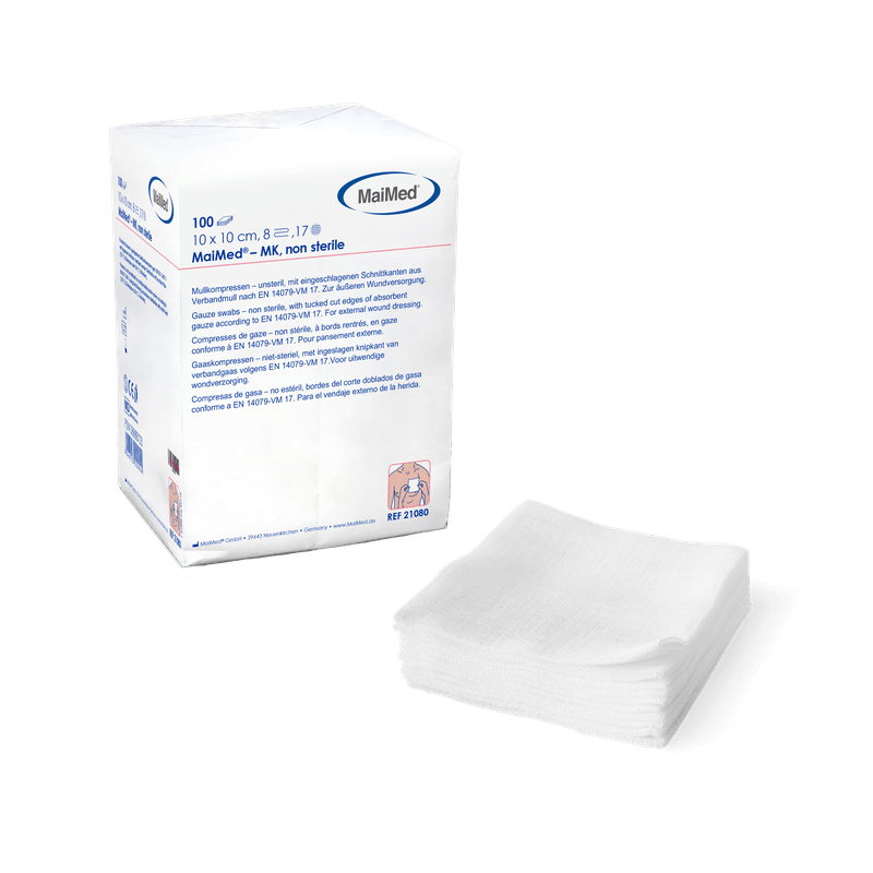 MaiMed-MK-nesterilné gázové obklady 100 kusov/papierové vrecko