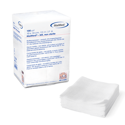 MaiMed-MK-nesterilné gázové obklady 100 kusov/papierové vrecko