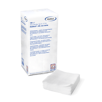 MaiMed-MK-nesterilné gázové obklady 100 kusov/papierové vrecko