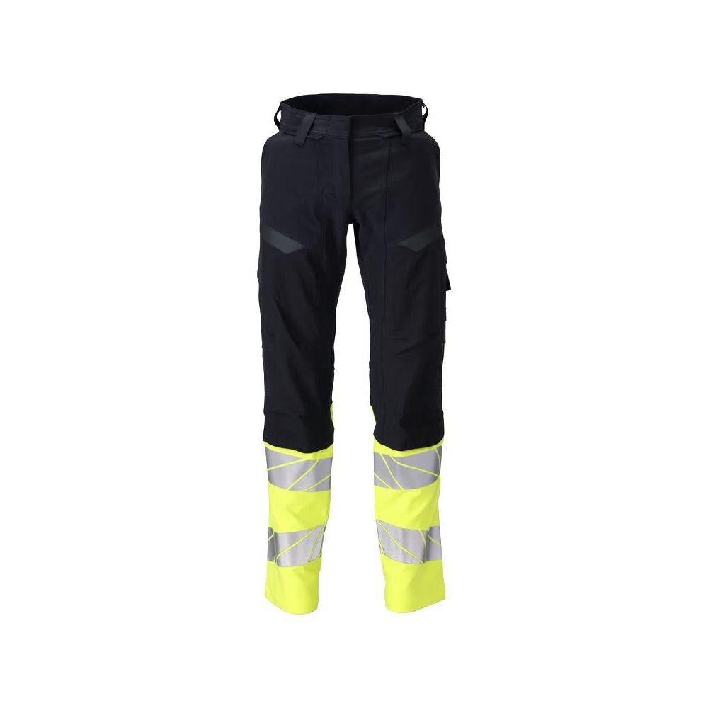 Nohavice, dámske, DIAMOND, vrecká na kolenách, strečové nohavice Multisafe, čierna modrá/hi-vis žltá