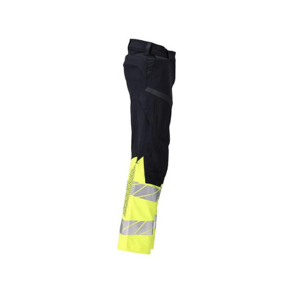Nohavice, dámske, DIAMOND, vrecká na kolenách, strečové nohavice Multisafe, čierna modrá/hi-vis žltá