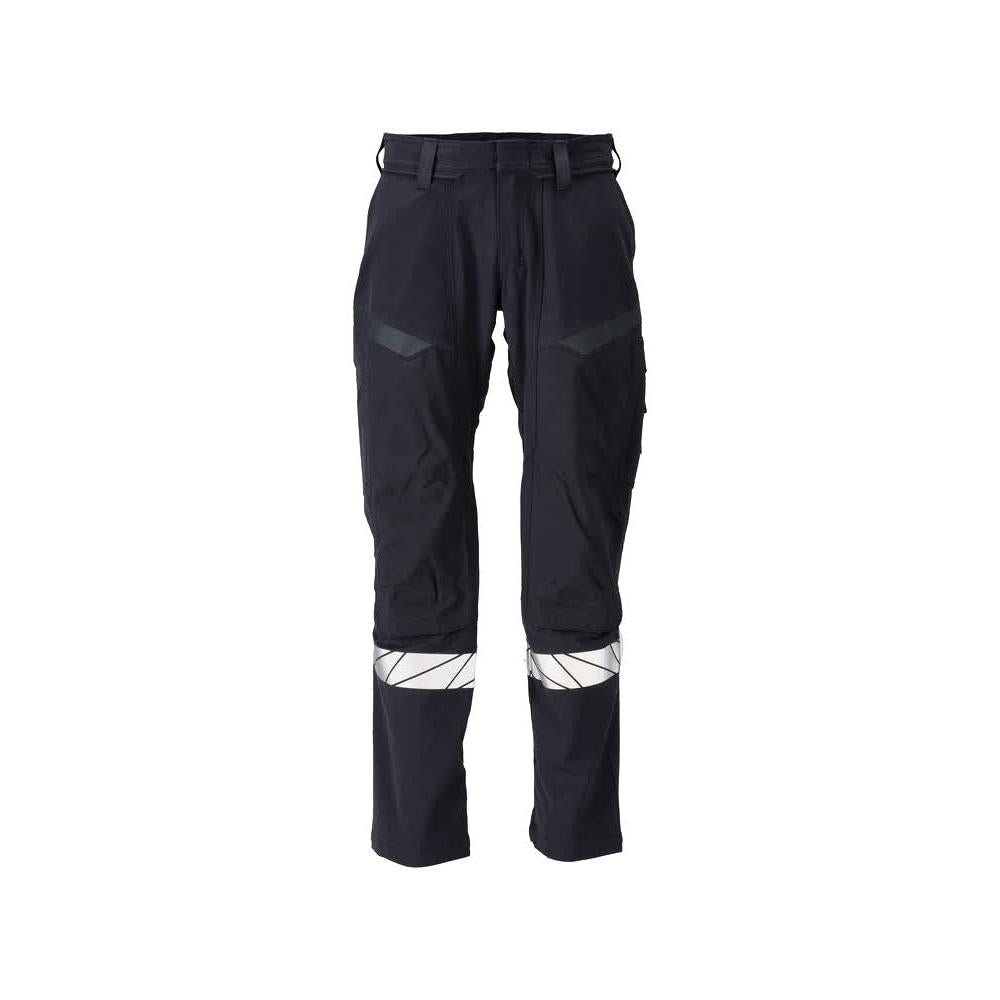 Nohavice, vrecká na kolenách, nohavice ULTIMATE STRETCH Multisafe, čierna modrá/hi-vis žltá