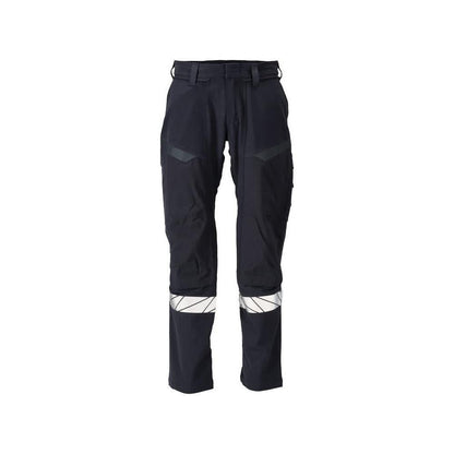 Nohavice, vrecká na kolenách, nohavice ULTIMATE STRETCH Multisafe, čierna modrá/hi-vis žltá