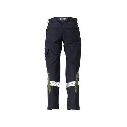 Nohavice, vrecká na kolenách, nohavice ULTIMATE STRETCH Multisafe, čierna modrá/hi-vis žltá