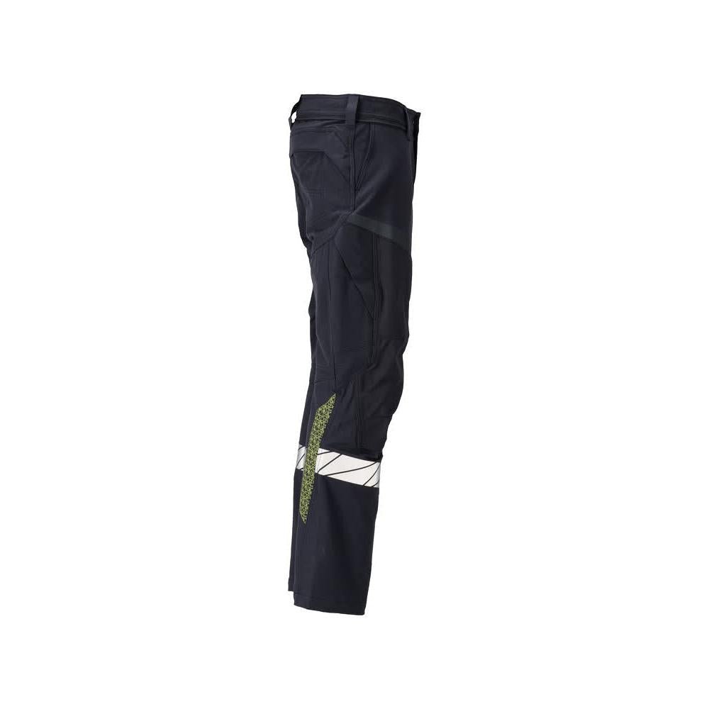 Nohavice, vrecká na kolenách, nohavice ULTIMATE STRETCH Multisafe, čierna modrá/hi-vis žltá