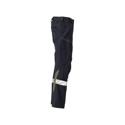 Nohavice, vrecká na kolenách, nohavice ULTIMATE STRETCH Multisafe, čierna modrá/hi-vis žltá