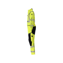 Overal, vrecká na kolenách, strečové vložky v kombinácii Multisafe, hi-vis žltá/čierno-modrá