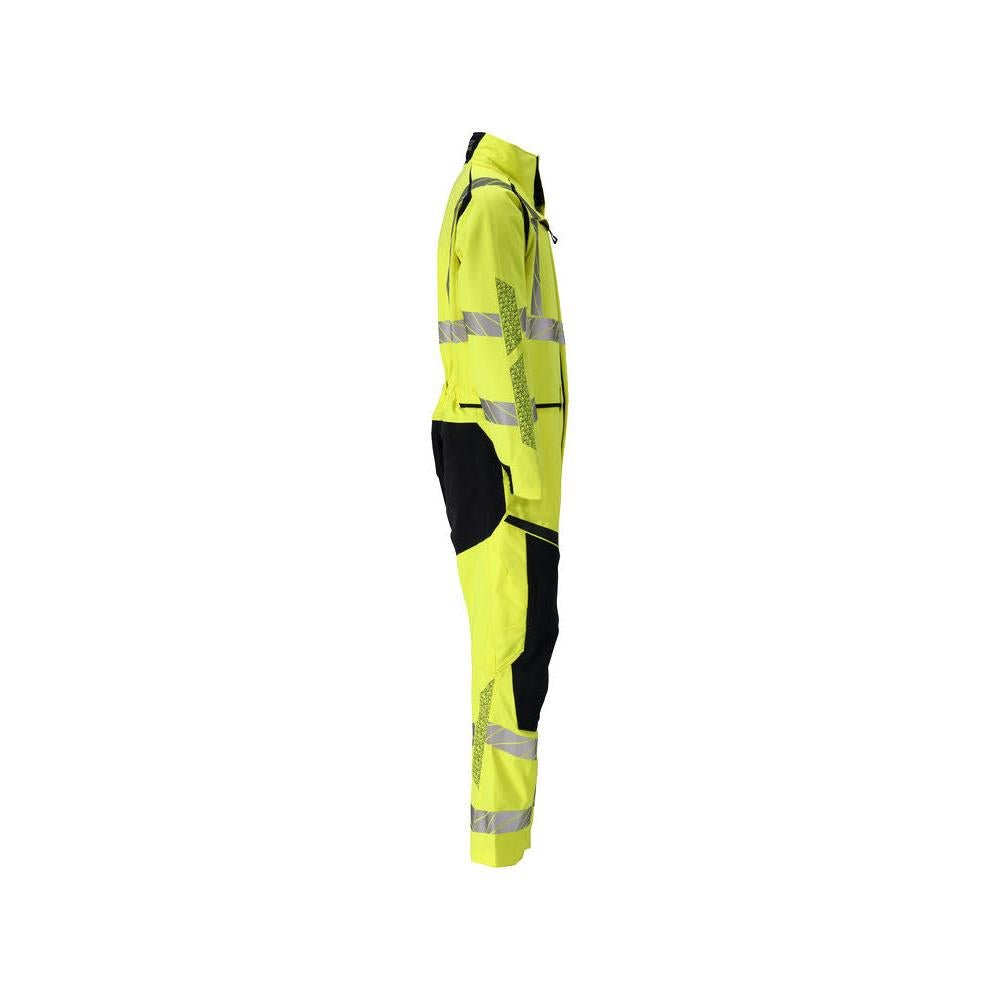 Overal, vrecká na kolenách, strečové vložky v kombinácii Multisafe, hi-vis žltá/čierno-modrá