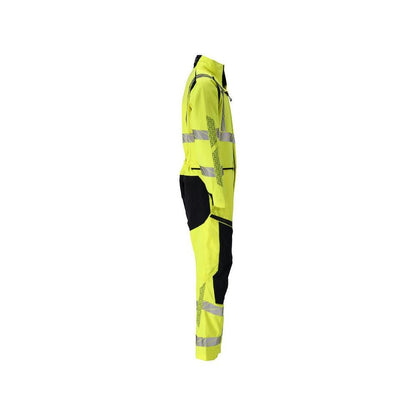 Overal, vrecká na kolenách, strečové vložky v kombinácii Multisafe, hi-vis žltá/čierno-modrá