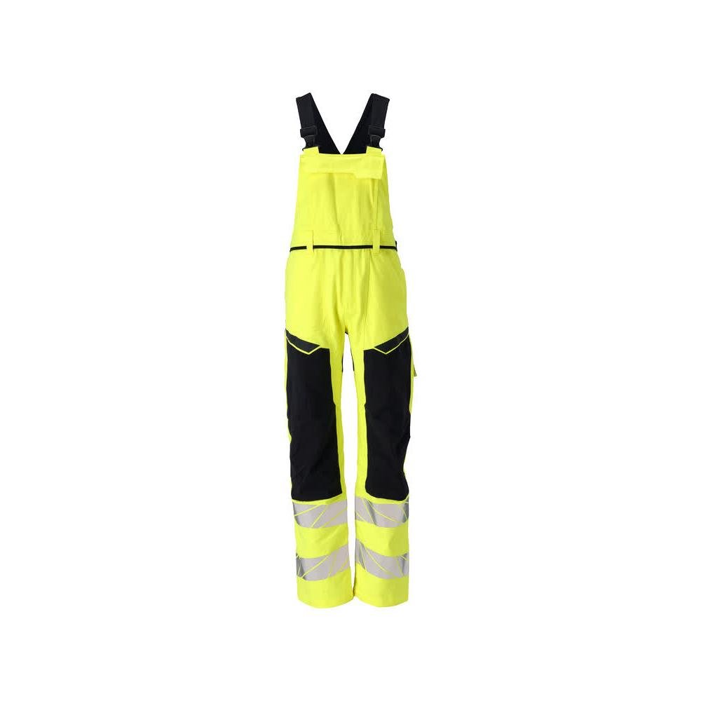 Montérky, vrecká na kolenách, strečové vložky Montérky Multisafe, hi-vis žltá/čierno-modrá