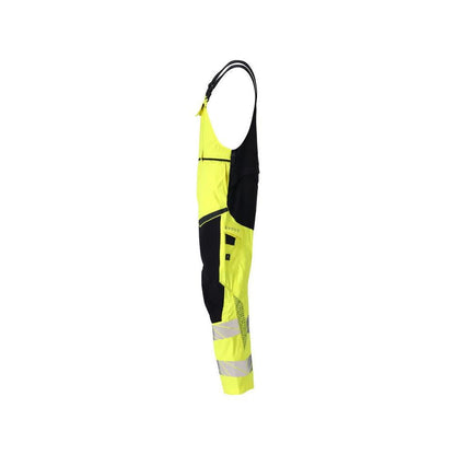 Montérky, vrecká na kolenách, strečové vložky Montérky Multisafe, hi-vis žltá/čierno-modrá