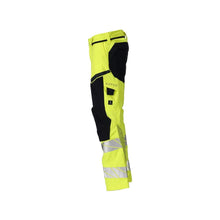Nohavice s vreckami na kolenách, strečovými vložkami Nohavice Multisafe, hi-vis žltá/čierno-modrá