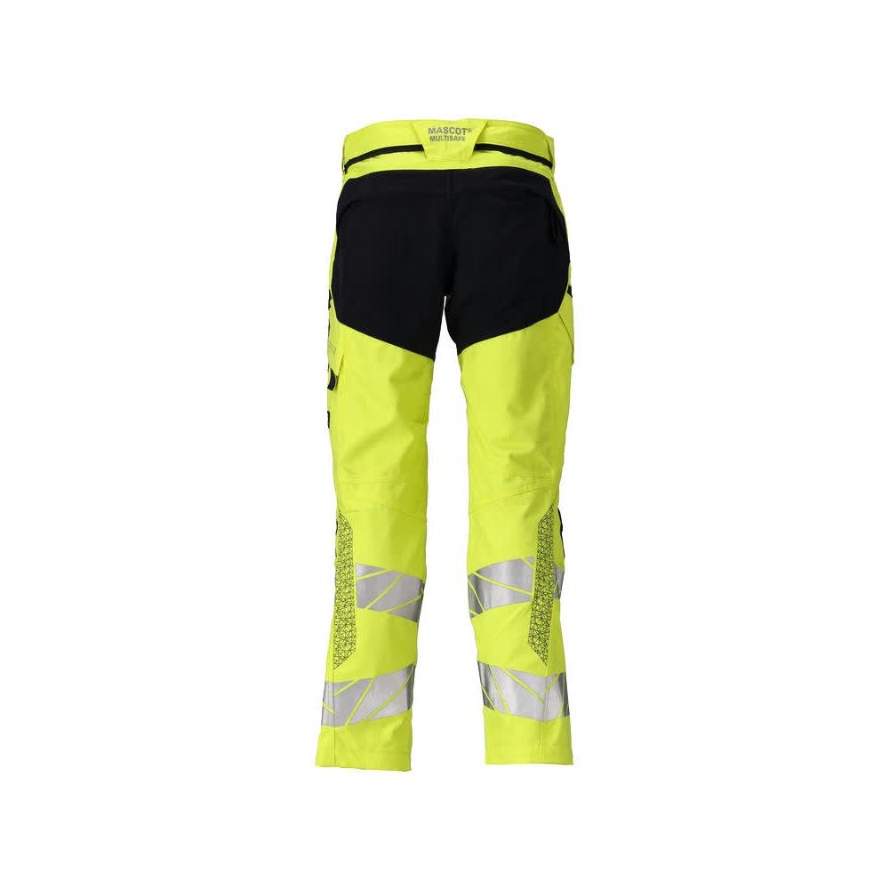 Nohavice s vreckami na kolenách, strečovými vložkami Nohavice Multisafe, hi-vis žltá/čierno-modrá