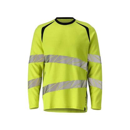 Tričko s dlhým rukávom, moderný strih Tričko Multisafe, výrazné žlté/čierno-modré