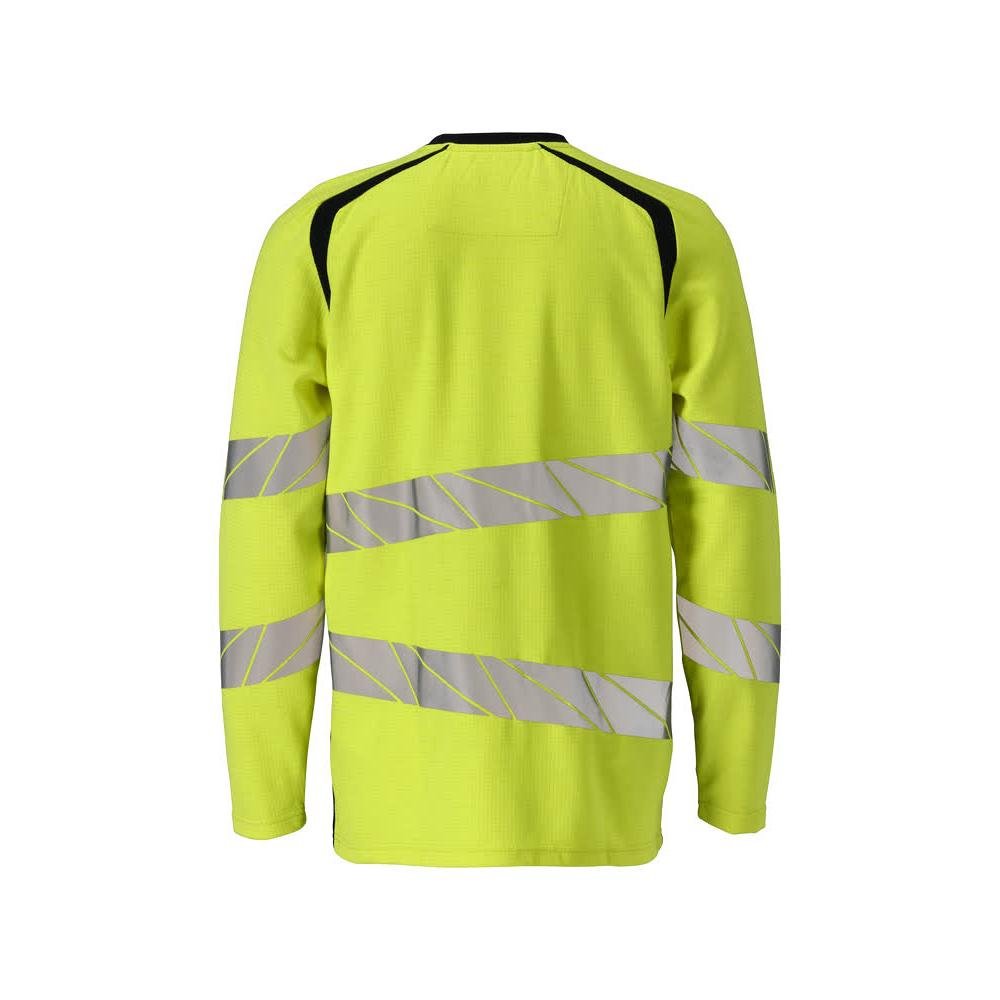 Tričko s dlhým rukávom, moderný strih Tričko Multisafe, výrazné žlté/čierno-modré