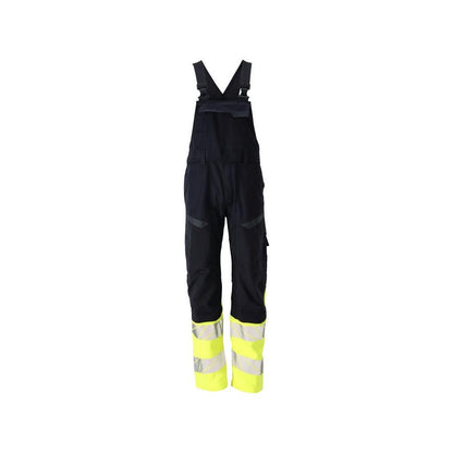 Dungarey, vrecká na kolenách, strečové vložky Montérky Multisafe, čierna modrá/hi-vis žltá