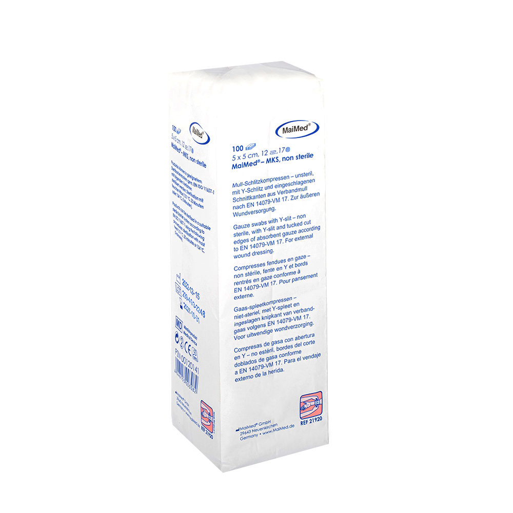 MaiMed-MKS-nesterilné gázové štrbinové obklady, 100 kusov/papierové vrecko