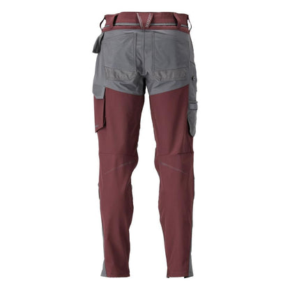 Nohavice s vreckami na kolenách, nohavice ULTIMATE STRETCH, bordeaux/antracit sivá