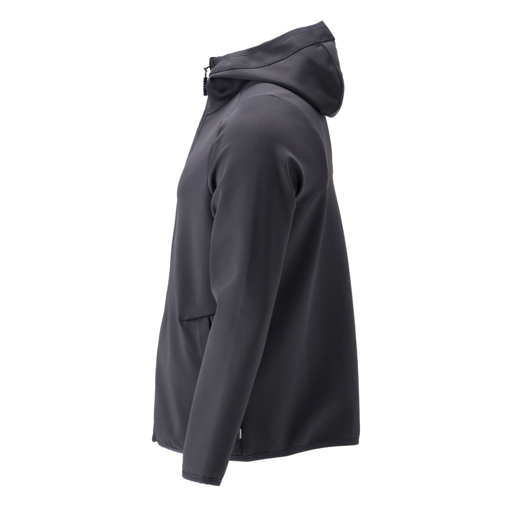 Flísový sveter, kapucňa, mikrofleecová bunda na zips, čierno-modrá