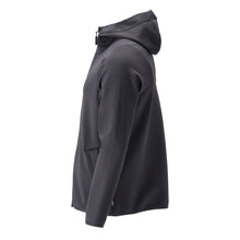 Flísový sveter, kapucňa, mikrofleecová bunda na zips, čierno-modrá