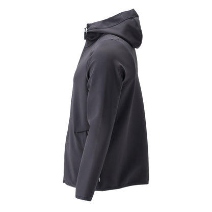 Flísový sveter, kapucňa, mikrofleecová bunda na zips, čierno-modrá