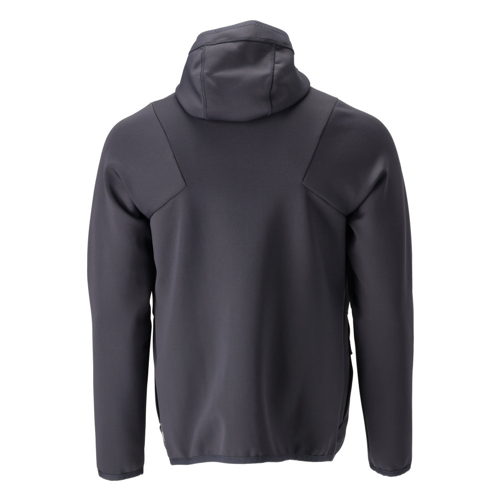 Flísový sveter, kapucňa, mikrofleecová bunda na zips, čierno-modrá