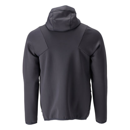 Flísový sveter, kapucňa, mikrofleecová bunda na zips, čierno-modrá