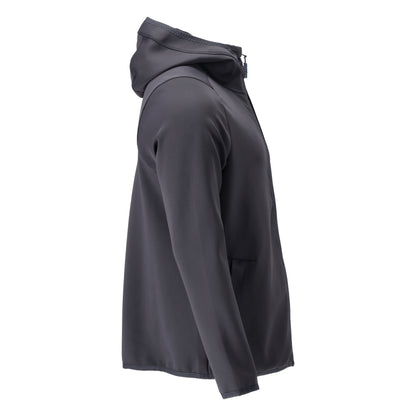 Flísový sveter, kapucňa, mikrofleecová bunda na zips, čierno-modrá