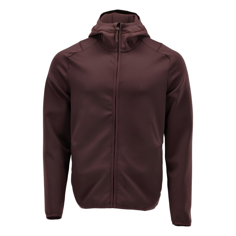 Flísový sveter, kapucňa, mikrofleecová bunda na zips, bordová