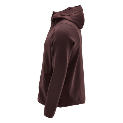 Flísový sveter, kapucňa, mikrofleecová bunda na zips, bordová