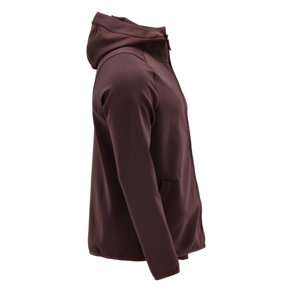 Flísový sveter, kapucňa, mikrofleecová bunda na zips, bordová