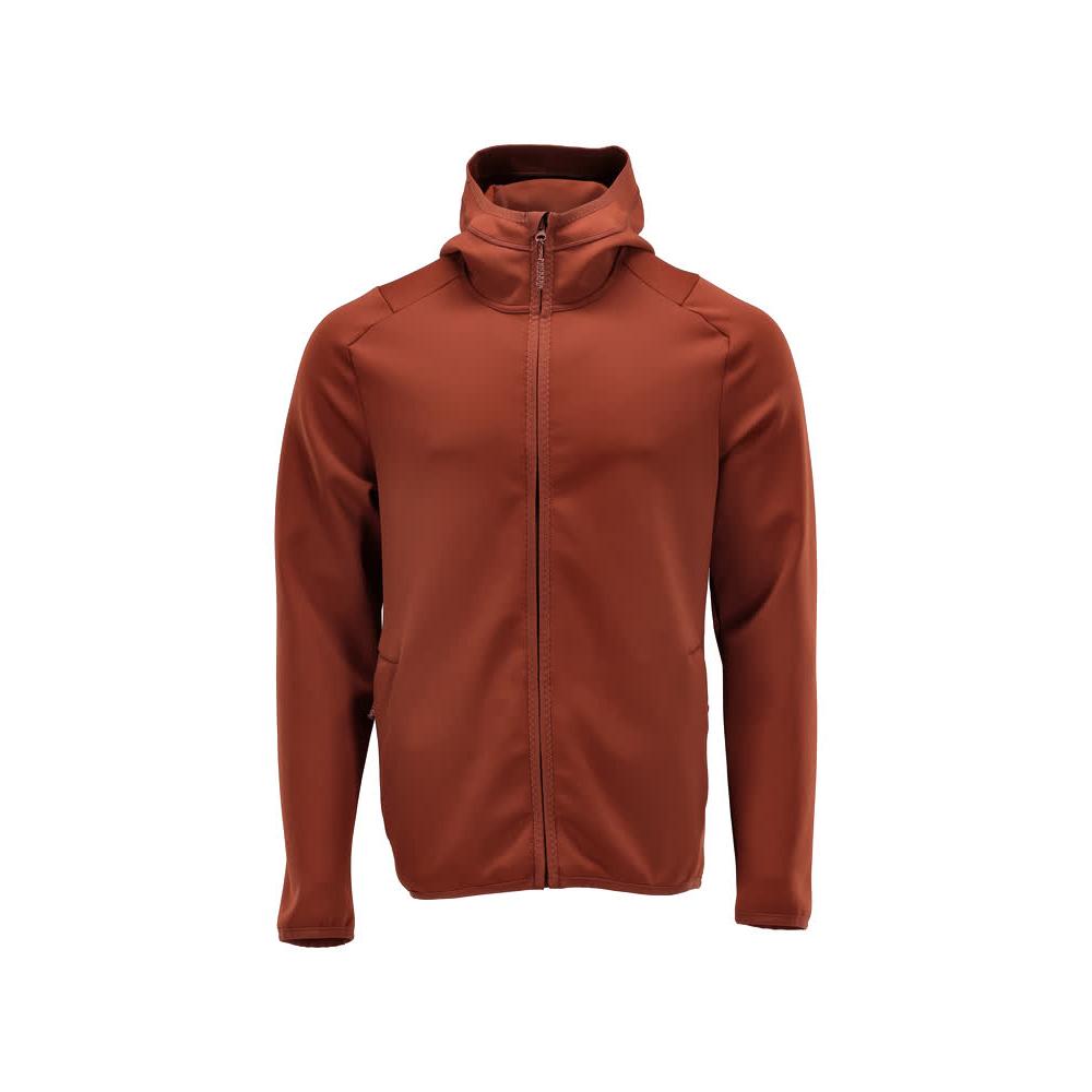 Flísový sveter, kapucňa, mikrofleecová bunda na zips, jesenná červená