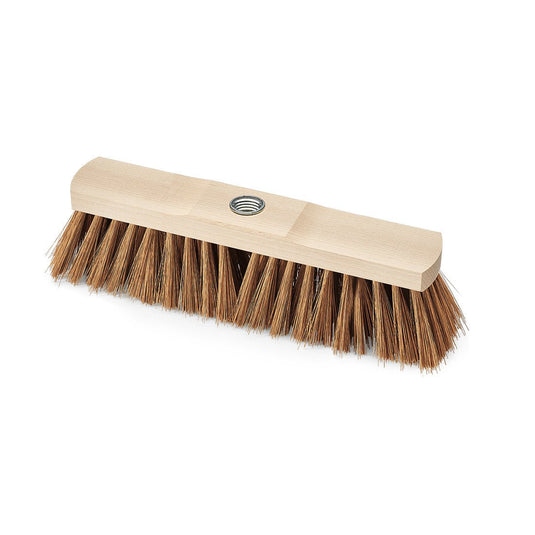 Priemyselný metla Nölle Profi Brush 30 cm, z poly-kokosového vlákna so závitom na rúčku od spoločnosti Nölle Profi Brush Bürsten- & Pinseltechnik e.K., má tuhé hnedé štetiny a centrálny otvor so závitom na upevnenie rúčky; je vyobrazená na bielom pozadí.
