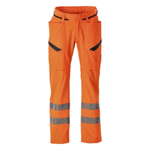 Nohavice s vreckami na stehnách, strečové nohavice, hi-vis oranžové