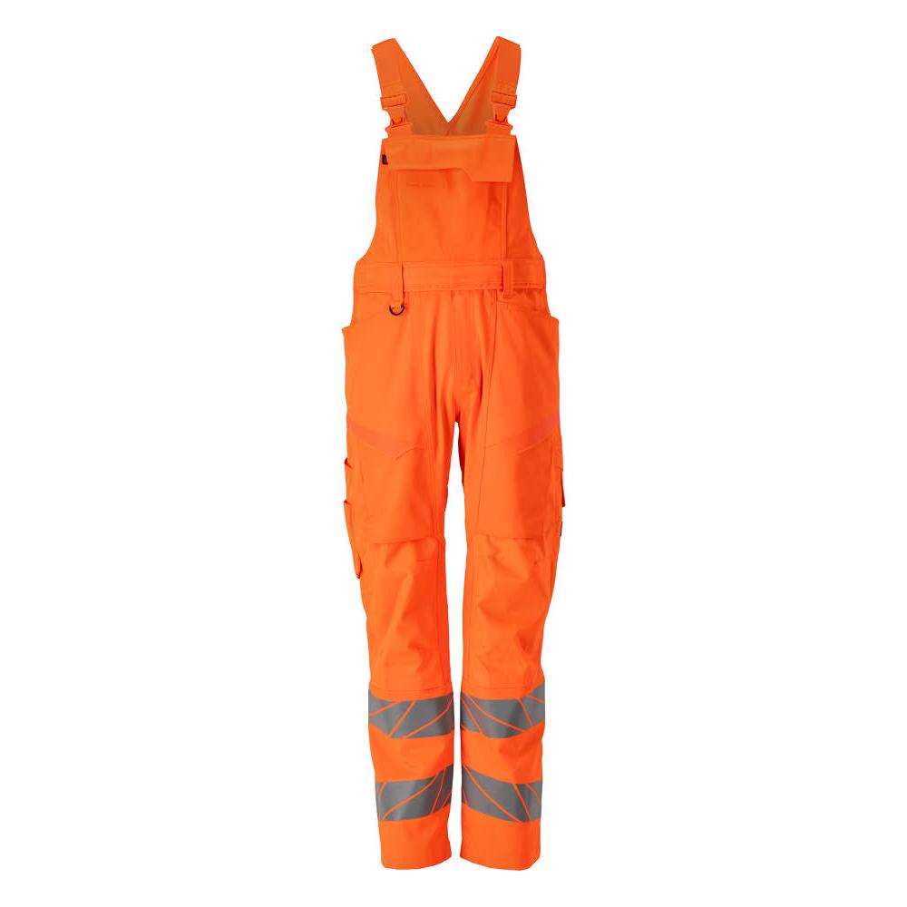 Dungarees, vrecká na kolenách, strečové vložky Dungarees, hi-vis oranžové