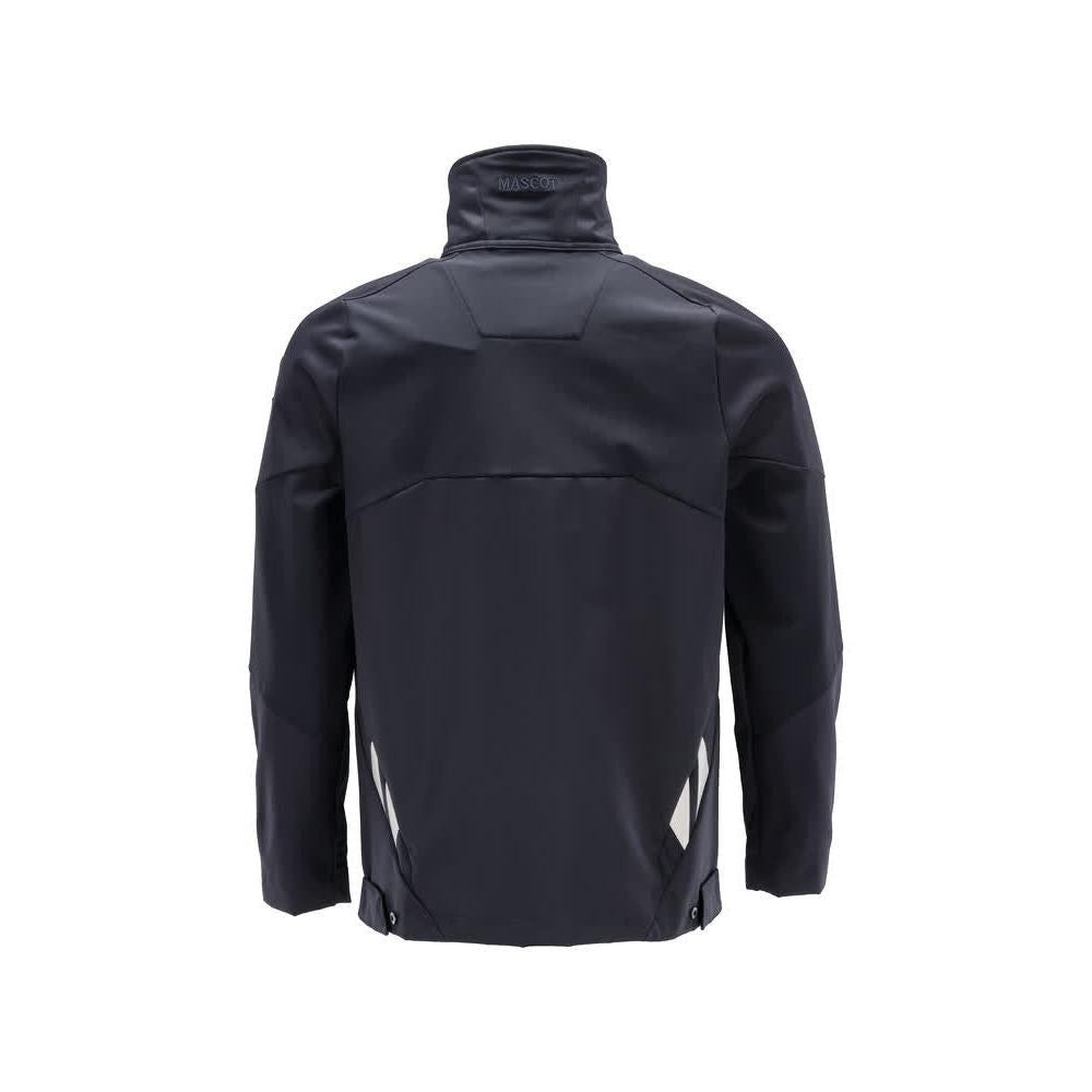 Bunda, strečová, kovová pracovná bunda na zips, čierno-modrá