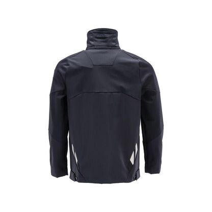 Bunda, strečová, kovová pracovná bunda na zips, čierno-modrá