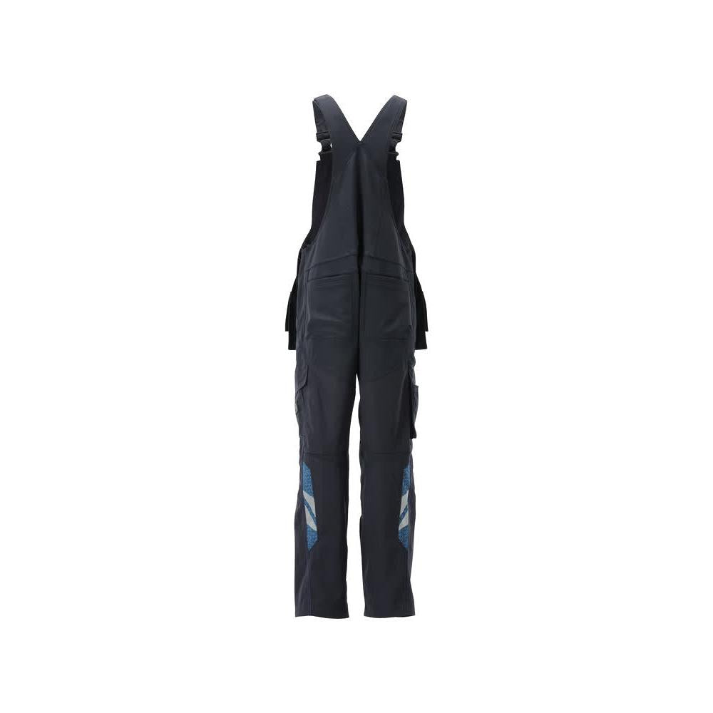 Dungarees, vrecká na kolenách, strečové vložky Dungarees, čierno-modré
