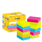 Balenie 3M Deutschland GmbH Post-it® Notes, Energetic Collection, 38x51 mm, 100 listov/blok, 12 blokov/balenie v PEFC-certifikovanej krabici - ideálne pre organizáciu kancelárie v žiarivých farbách a s ochrannou známkou.