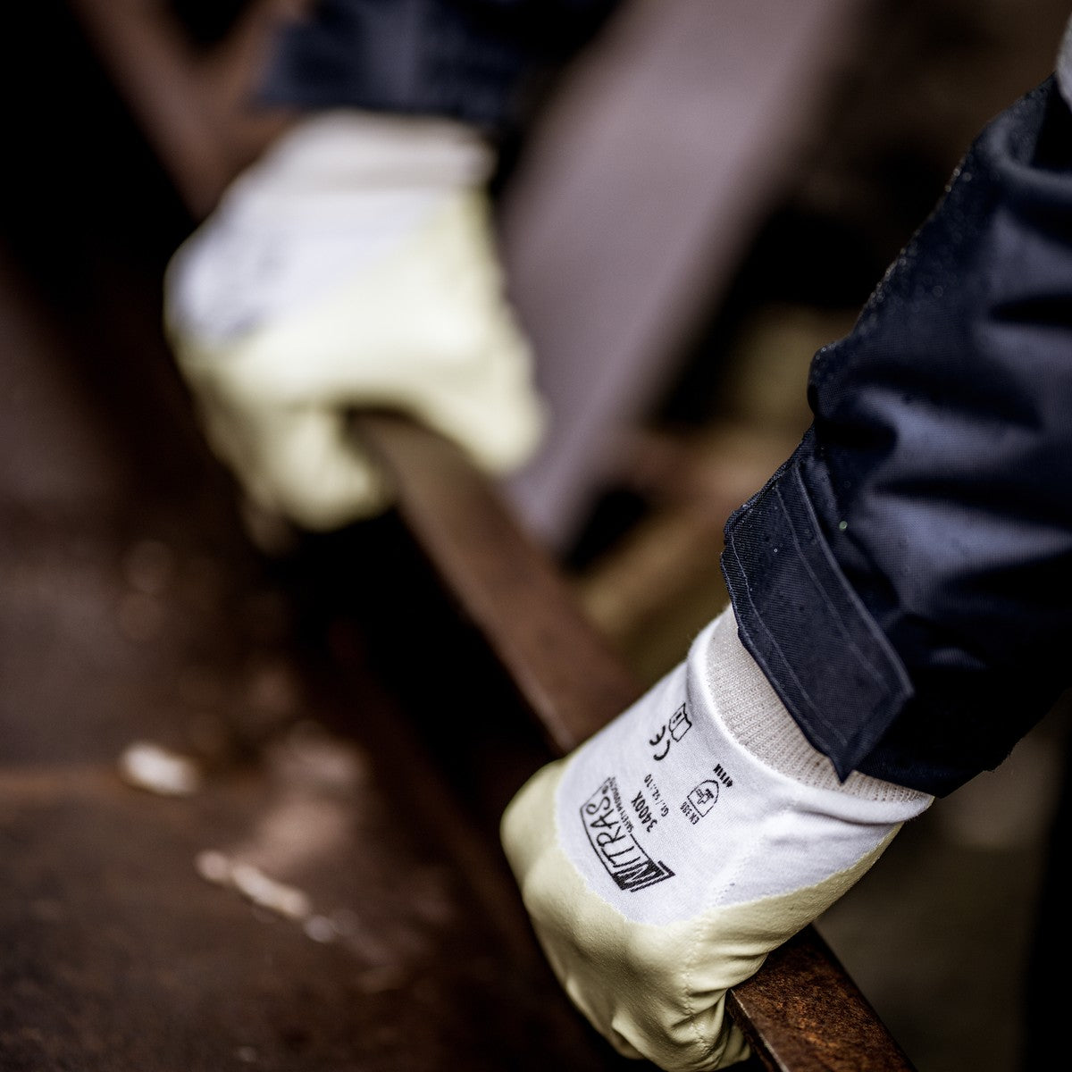 NITRAS nitrilové rukavice, žltá / biela