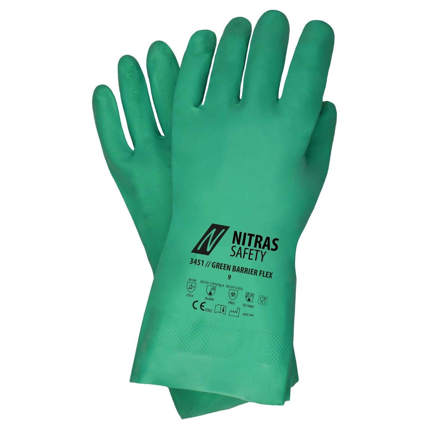 NITRAS GREEN BARRIER FLEX, rukavice na ochranu proti chemikáliám, zelené