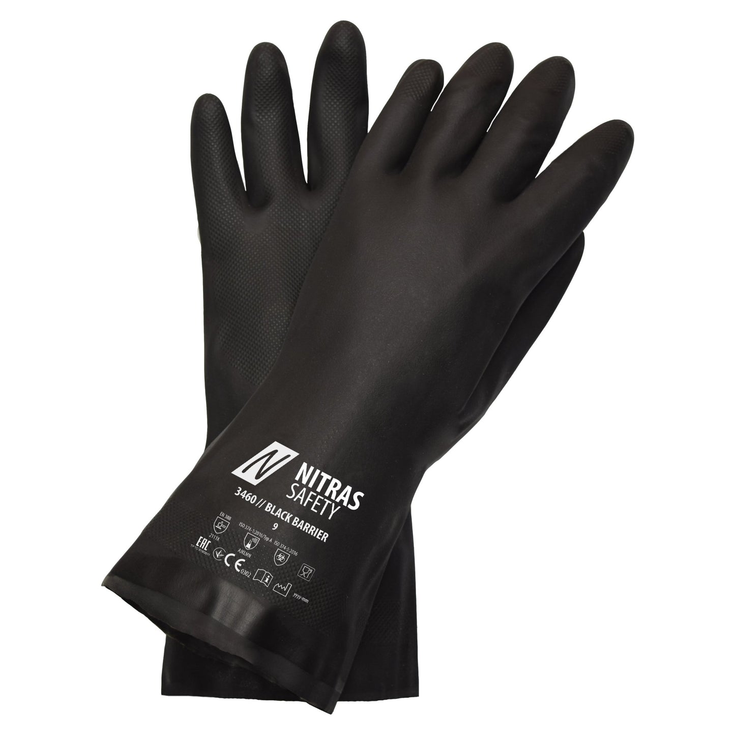 NITRAS BLACK BARRIER, rukavice na ochranu proti chemikáliám, čierne