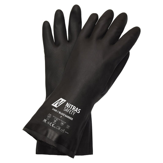 NITRAS BLACK BARRIER, rukavice na ochranu proti chemikáliám, čierne