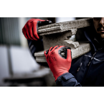 NITRAS nylonové rukavice, červená / čierna