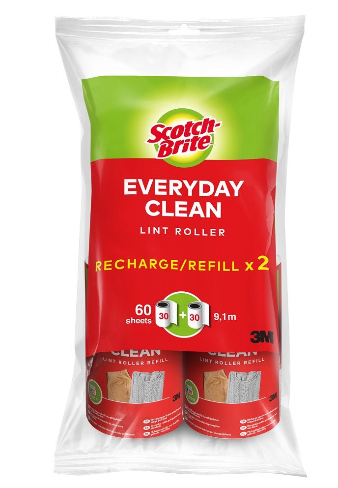 Scotch-Brite™ Everyday Clean Náhradný valček na vlákna, 30 listov, 2/balenie | Balenie (2 kusy)