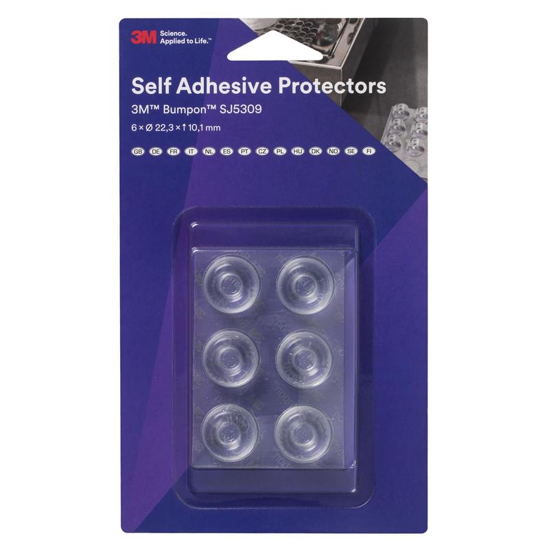 3M™ Bumpon™ SJ5309BL elastické nárazníkové mini balenie, priehľadné, 6 kusov, 22,3 x 10,1 mm, lepiaci akryl A-20 | Balenie (6 kusov)
