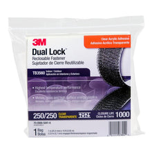 3M™ Dual Lock™ flexibilný patentný uzáver TB3560, priehľadný, 25 mm x 3 m, 5,7 mm, 40 hláv/cm2, vonkajšia plocha | Taška (1 kus)