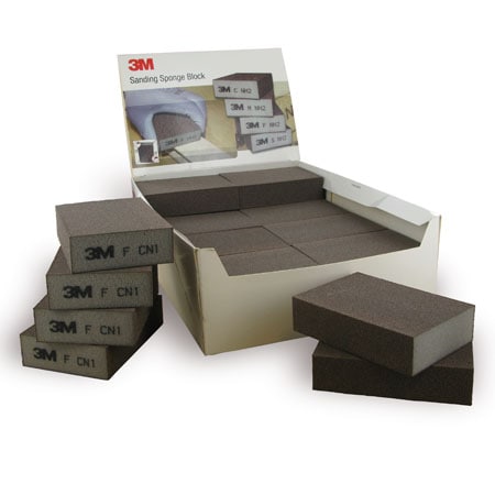 3M™ brúsna špongia, 68 mm x 100 mm x 26 mm, A, tvrdá, hrubá, štvorstranná | Balenie (24 kusov)