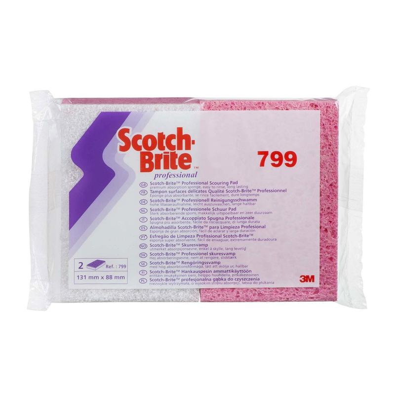 3M™ Scotch-Brite™ celulózová špongia 799, ružová / biela, 88 mm x 131 mm, 24 x 10 kusov / krabica | Balenie (10 kusov)