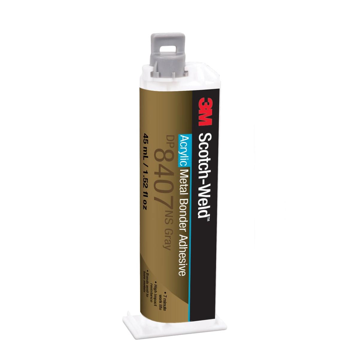3M™ Scotch-Weld™ 2-zložkové stavebné lepidlo na akrylovej báze DP8407NS, šedé, 45 ml | Balenie (1 kus)